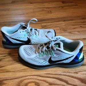 Nike Flex Run Grey Blue Floral Shoes